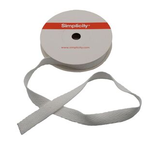 Simplicity BTS 12 mm Twill Tape White 12 mm x 3.7 m