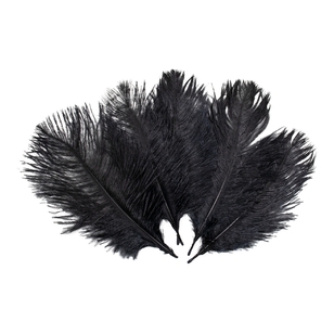 Shamrock Craft Small Ostrich Plumes 5 Pack Black Small