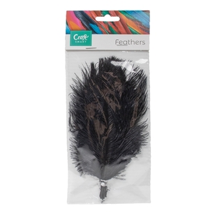 Shamrock Craft Small Ostrich Plumes 5 Pack Black Small