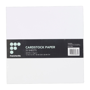 Francheville White Cardstock 25 Pack White 30 x 30 cm