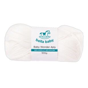 Bella Baby Baby Wonder 4 Ply Yarn 100 g White 100 g