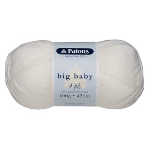 Patons Big Baby 4 Ply Yarn 100 g Cream 100 g