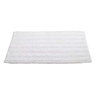 KOO Linear Tufted Bathroom Mats White