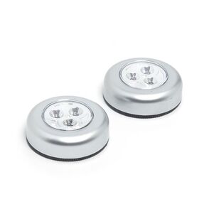 Ms Fix-It LED Push Lights 2 Pack Silver