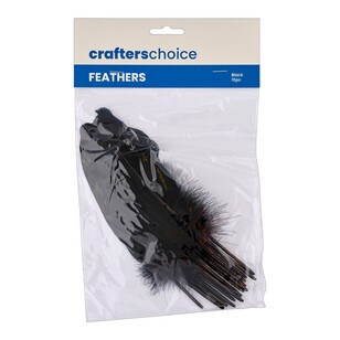 Crafters Choice Large Quill Feathers Black 10 g