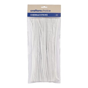 Crafters Choice Plain Chenillie Value Pack White 6 mm x 30 cm