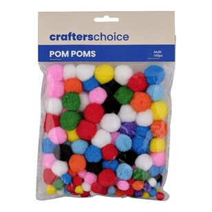 Crafters Choice Mixed Pom Poms Multicoloured
