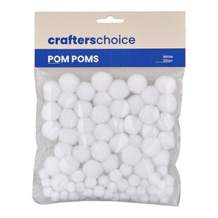 Crafters Choice Assorted Pom Poms White