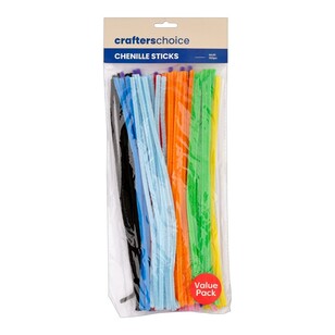 Crafters Choice Mixed 6 mm Chenillie 100 Pack Multicoloured