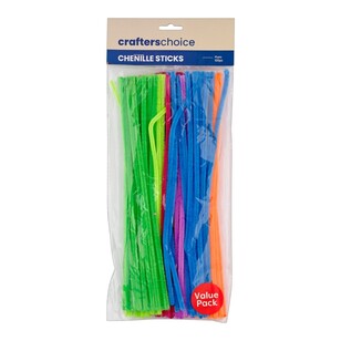 Crafters Choice Chenille Sticks Value Pack Fluro 6 mm