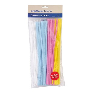 Crafters Choice Chenille Sticks Value Pack Pastel 6 mm