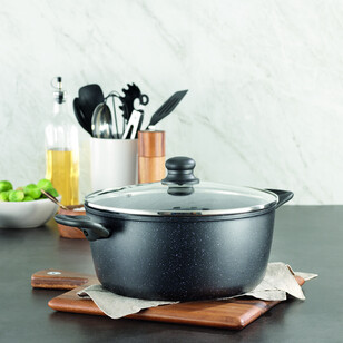 Equip Marble Casserole Pot With Lid Black