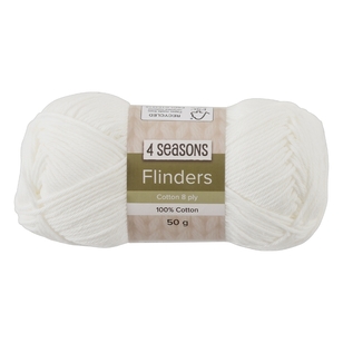 4 Seasons Flinders Cotton 8Ply Yarn 50 g Snow 50 g