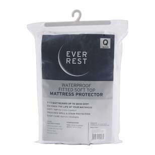 Ever Rest Waterproof Fitted Soft Top Mattress Protector White