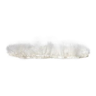 Marabou Trim On Satin Ribbon White 1 m