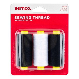 Semco Sewing Thread Black & White