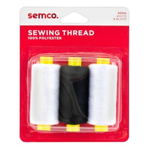 Semco Sewing Thread White & Black