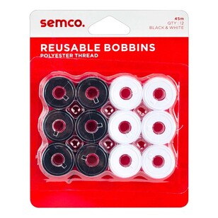 Semco Re-Usable Bobbins White & Black