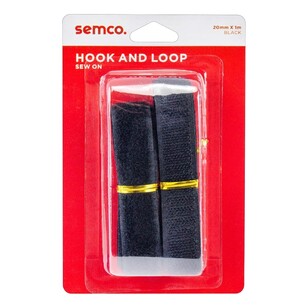 Semco 20mm x 1m Sew Hook & Loop Black