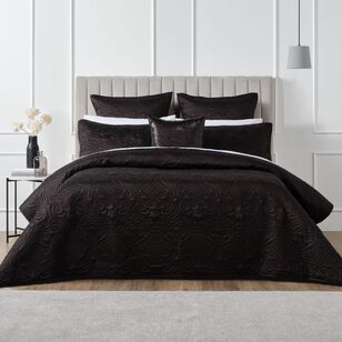 KOO Elite Piper Coverlet Set Black Queen / King