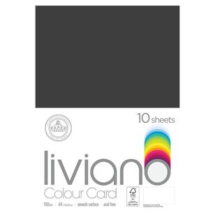 Liviano 180 GSM Card A4 10 Pack Black A4
