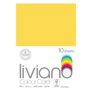 Liviano 180 GSM Card A4 10 Pack Lemon A4