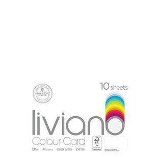 Liviano 180 GSM Card A4 10 Pack White A4