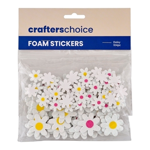 Crafters Choice Foam Daisy Glitter Stickers Multicoloured