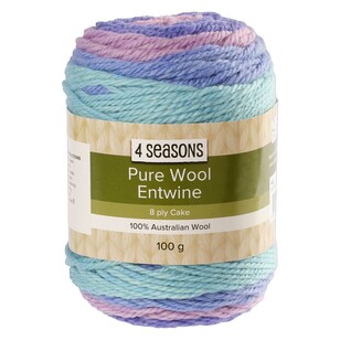 4 Seasons Pure Wool Entwine Cake Yarn Pastel Stripes 100 g