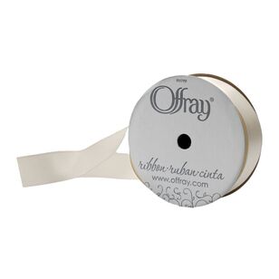 Wired Offray Chantel Ribbon White Antique White