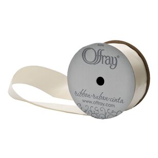 Wired Offray Chantel Ribbon White Antique White