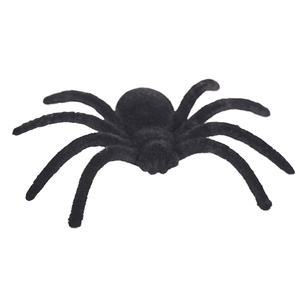 Spooky Hollow Flocked Spiders 8 Pack Black