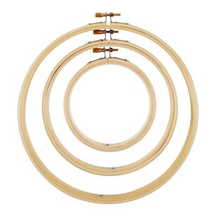 Arbee Embrodiery Hoops 3 Pack Set Natural 10 / 15 / 20 cm