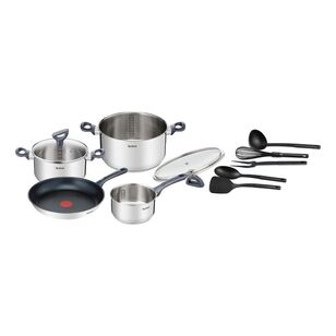 Tefal Daily Cook Stainless Steel 4 Piece Induction Cookware Set with Utensils Multicoloured