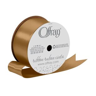 Offray Double Face Satin Ribbon Coffee