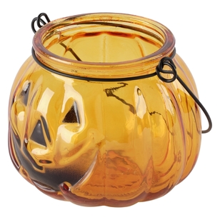 Spooky Hollow Glass Jack O'Lantern  Orange