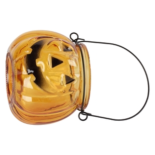 Spooky Hollow Glass Jack O'Lantern  Orange