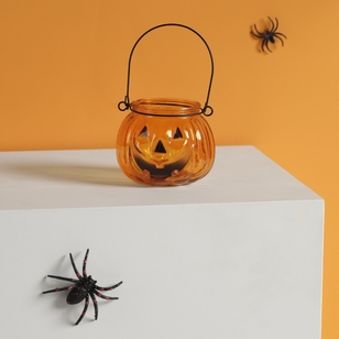 Spooky Hollow Glass Jack O'Lantern  Orange