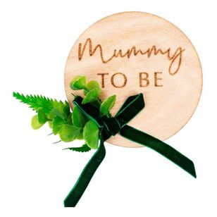 Ginger Ray Botanical Baby Wooden Mummy To Be Badge Natural
