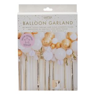 Ginger Ray Mix It Up Balloon Honeycomb & Fan Garland Gold