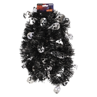 Spooky Hollow Tinsel Skull Decoration Multicoloured 4 m