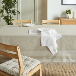 KOO Portsea Tablecloth Taupe & White