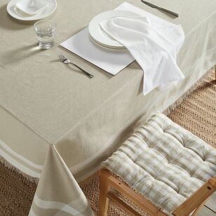 KOO Portsea Tablecloth Taupe & White