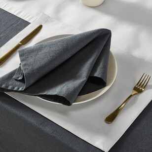 KOO Dahlia Cotton Linen Tablecloth Charcoal