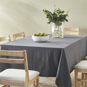 KOO Dahlia Cotton Linen Tablecloth Charcoal