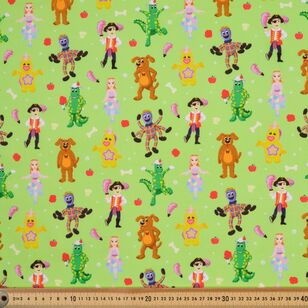 All The Wiggles Gang 112 cm Cotton Fabric Lime 112 cm