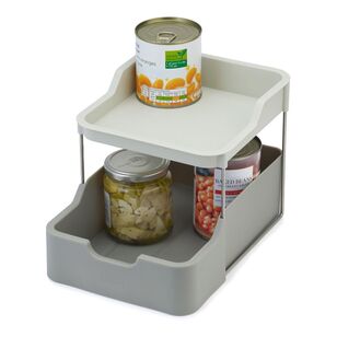 Joseph Joseph Duo 2 Tier Cupboard Organiser With Drawer Opal