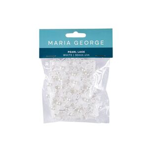 Maria George 30 mm Pearl Lace White 30 mm x 1 m