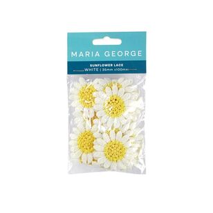 Maria George 35 mm Sunflower Lace White 35 mm x 1 m