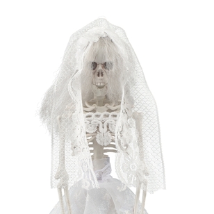 Spooky Hollow Bride Skeleton Decoration White 40 cm